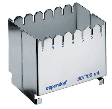 德國艾本德（Eppendorf）ReservoirRack,用于存放10mL、30mL和100mL試劑槽。最多可以放置7個試劑槽模塊或試劑槽